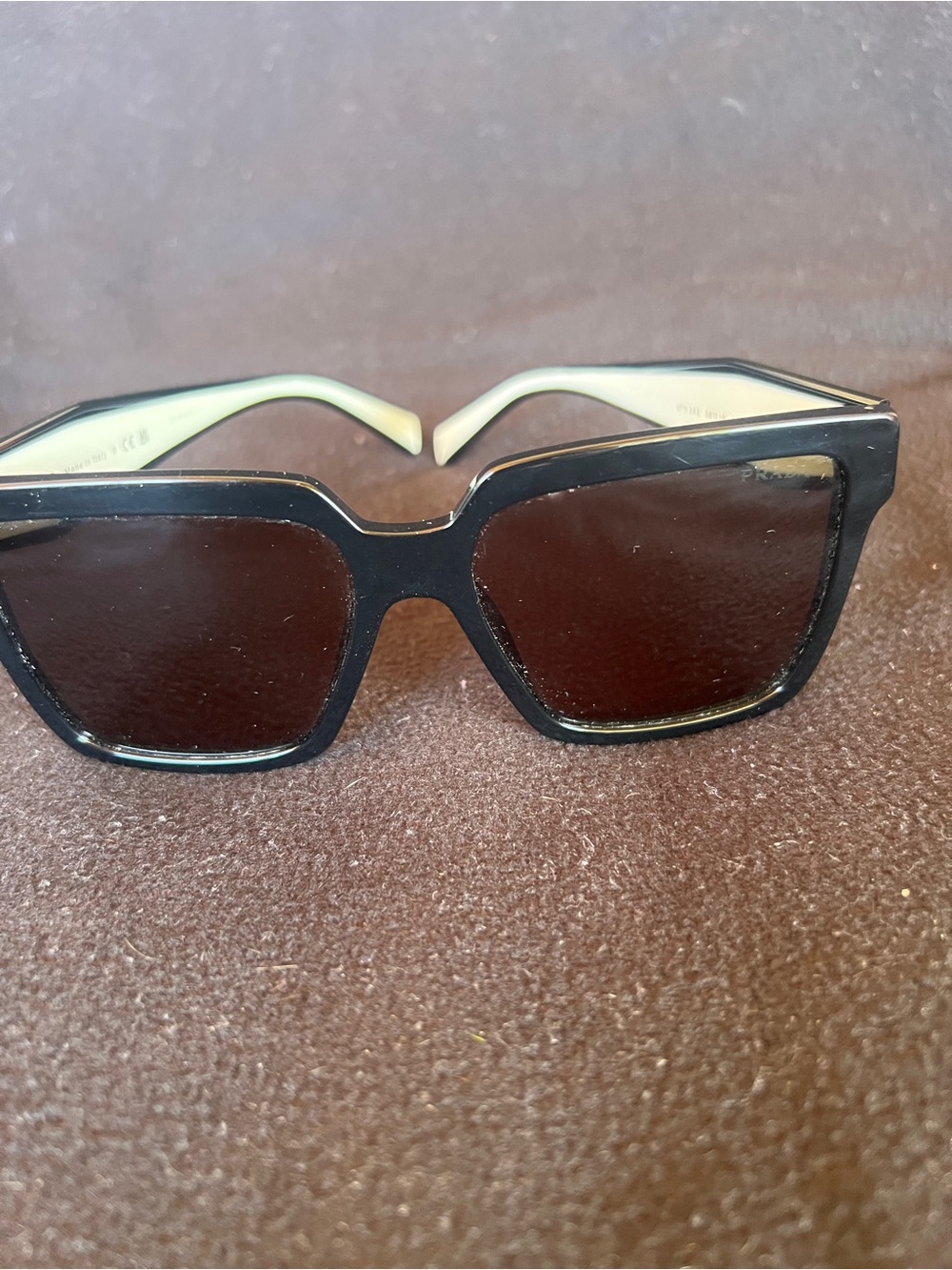 Prada Two-Tone Black & White Square Sunglasses - Picture 4 of 4